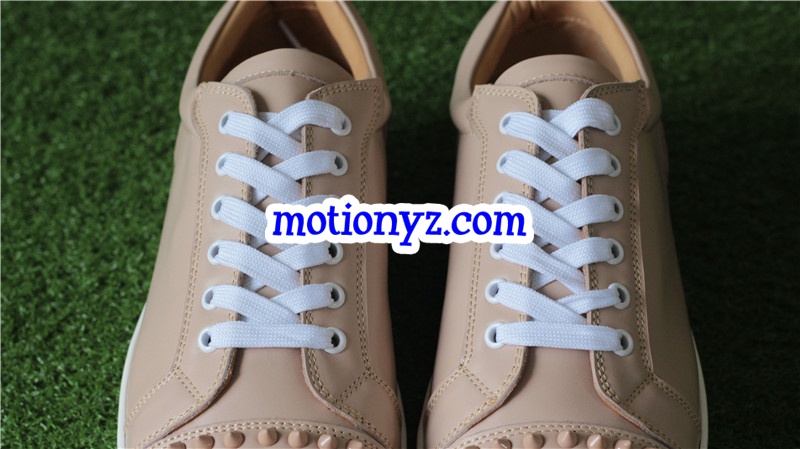 Christian Louboutin Louis Spikes Flat Cream Khaki